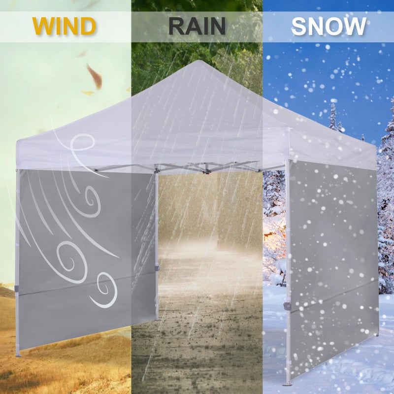COOSHADE SunWall for 10x10 Pop Up Canopy Tent  1 Pack Sidewall Only (Grey) - Image 2